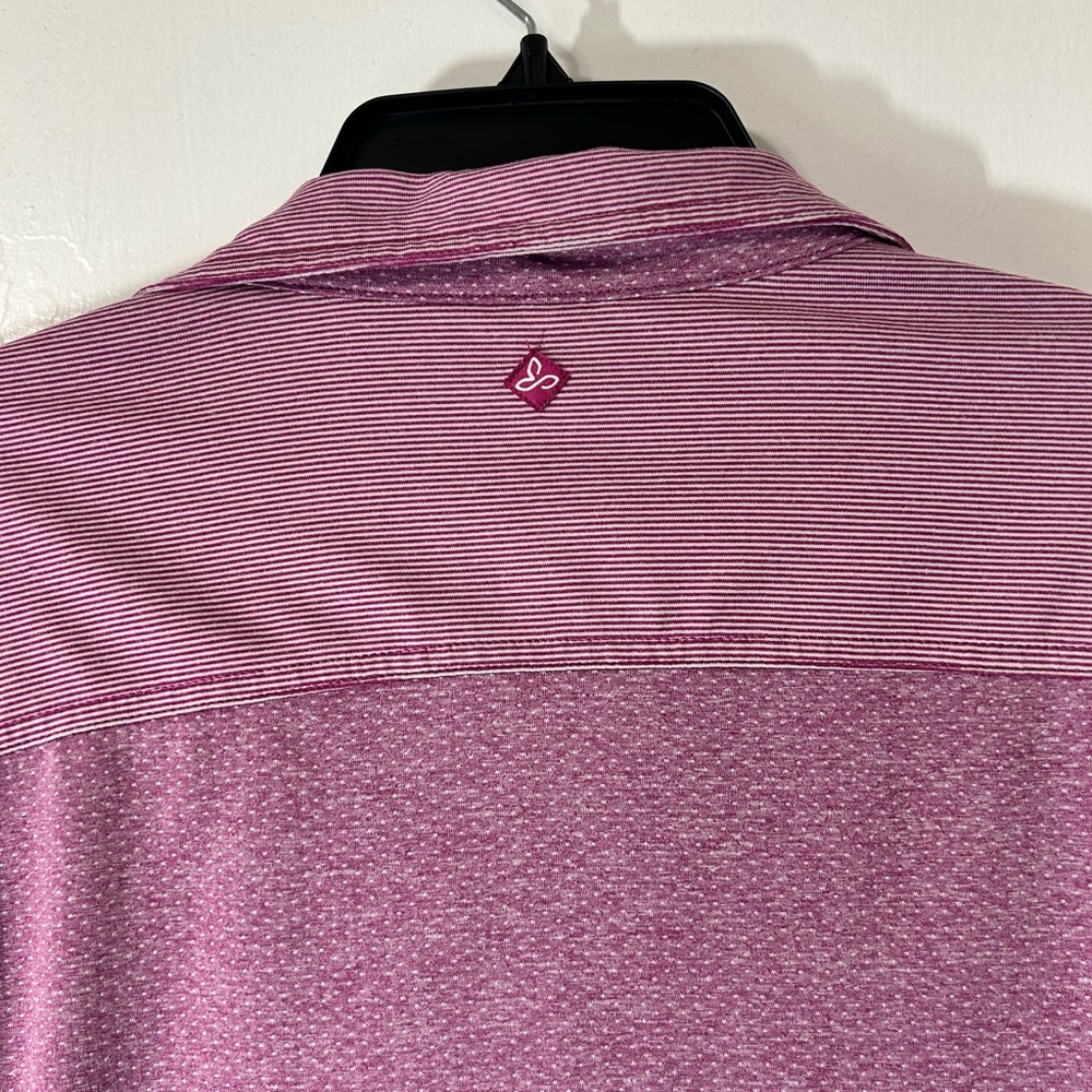 Prana Kinley in Vivid Viola Pinstripe Outdoor Shirt Top Long Sleeve Stretch Sz M - Picture 13 of 14